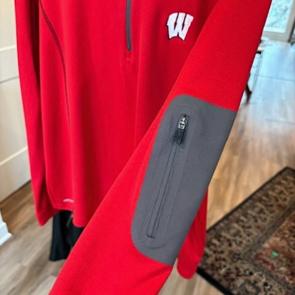 PING Quarter-Zip Red Wisconsin Golf Pullover - Large - Picture 3 of 9